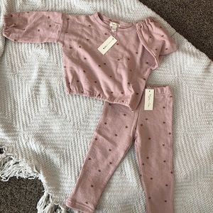 Rylee+Cru slouchy pullover leggings set pink star